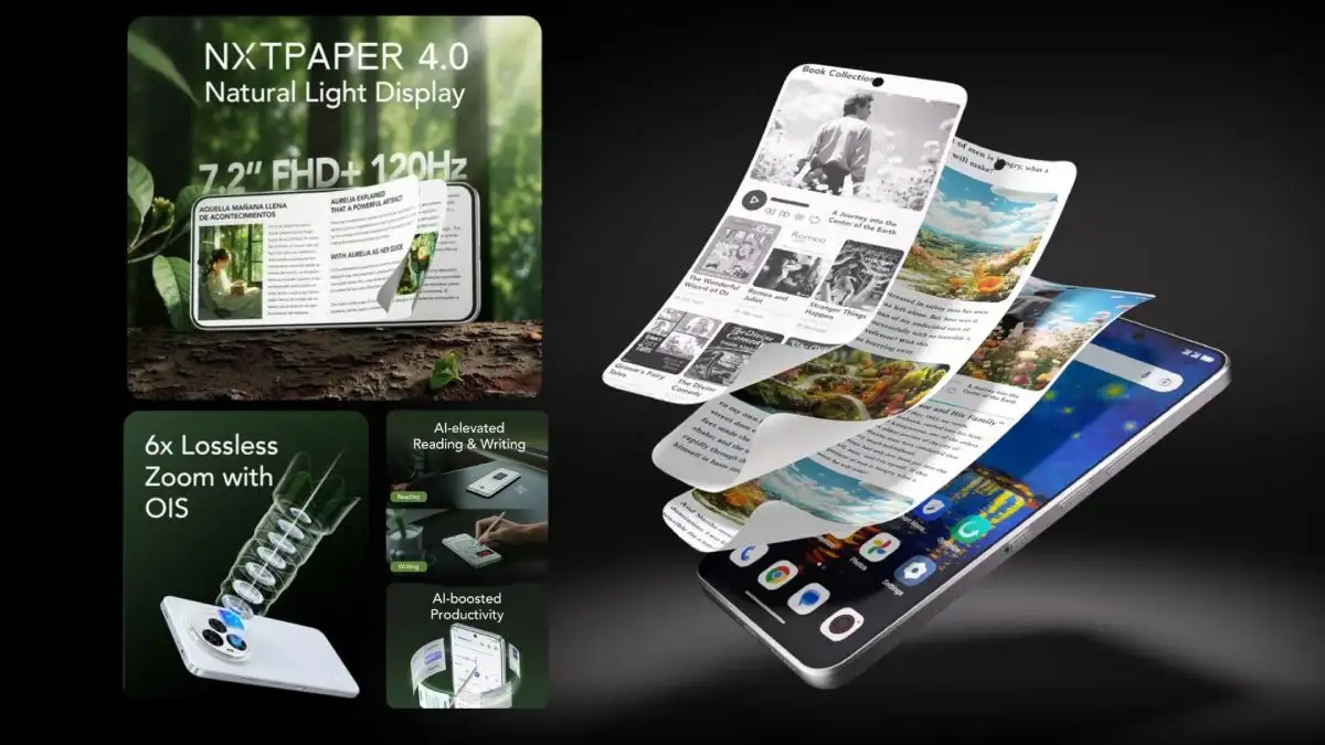 TLC nxtpaper 60 ultra 7.2 inch display phone